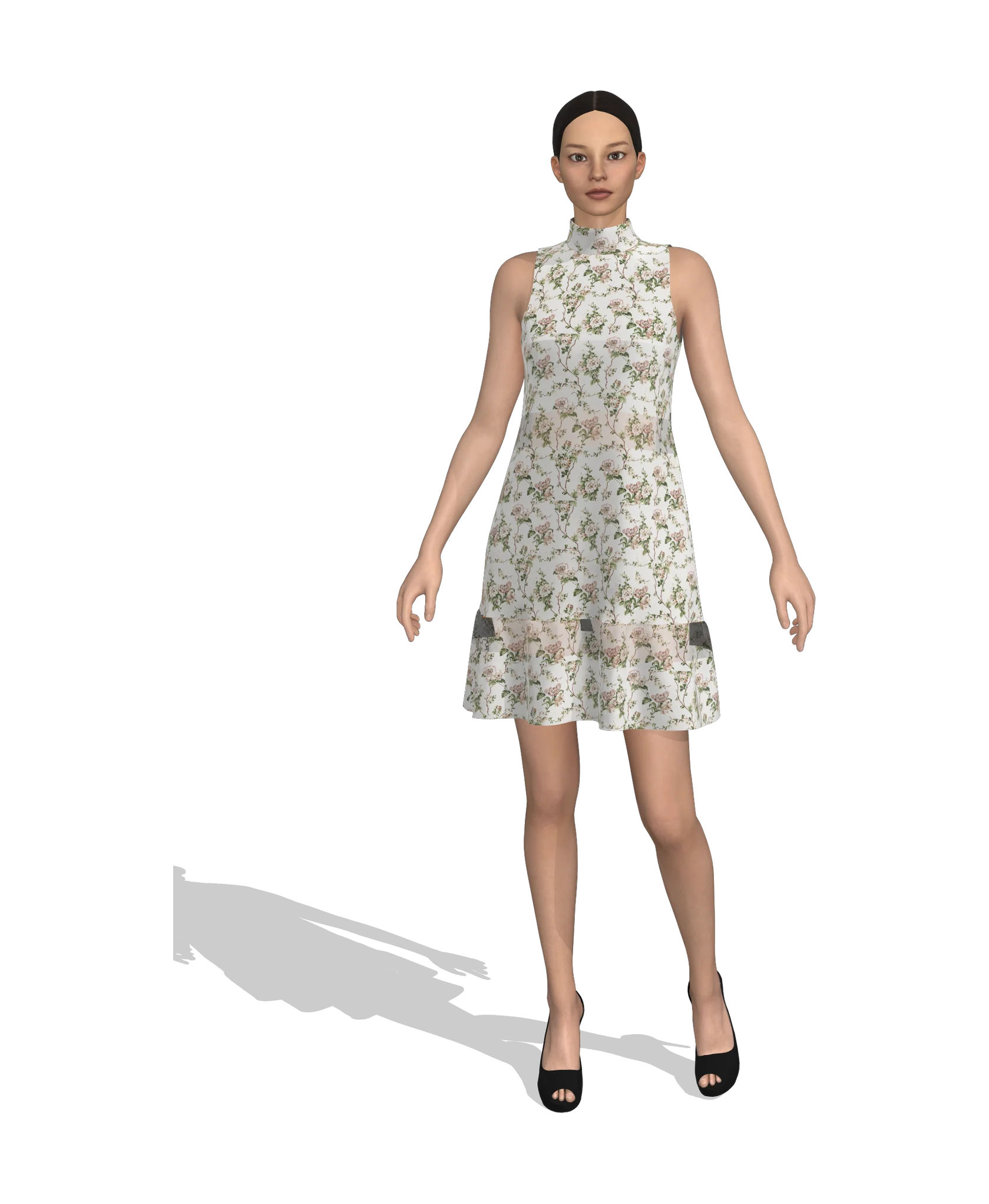 KDscion p35 sleeveless two tone translucent shift dress